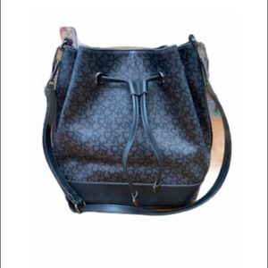 DKNY drawstring bucket bag.